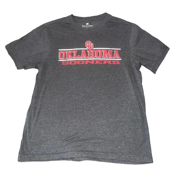 Colosseum Oklahoma‎ Sooners Grey Team Bar T-Shirt Size Large - Picture 1 of 3